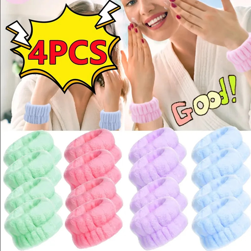 Home Textiles Face Towel - 1/4PCS Reusable Wrist Washing Belt Soft