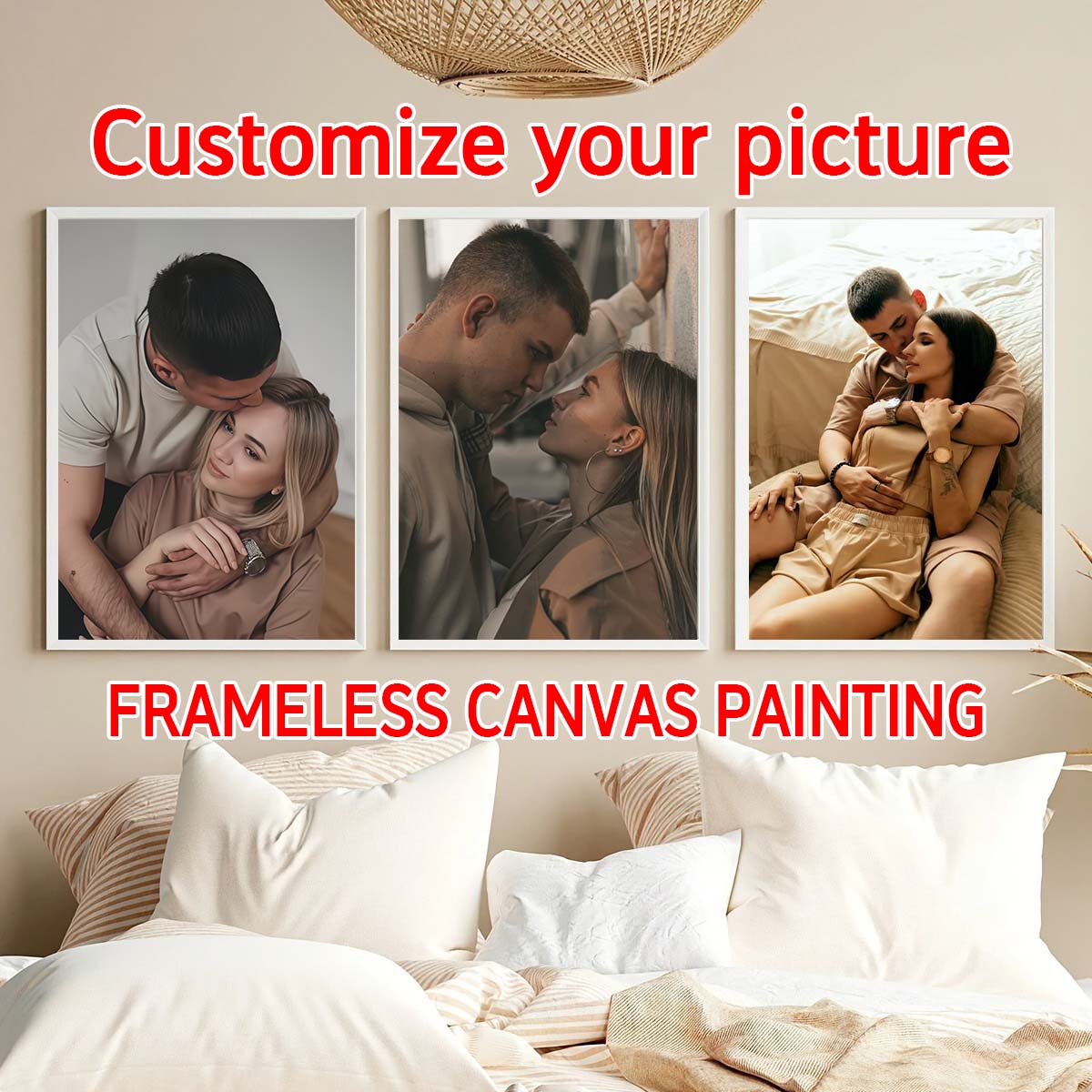 Home Textiles Photos - Triptych - 2D custom photo wooden
