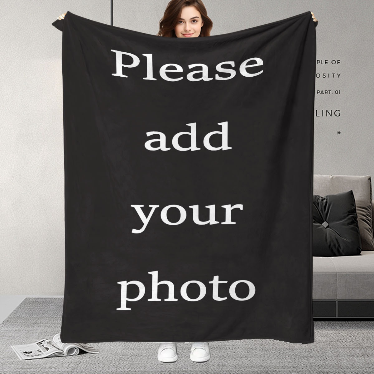 Home Textiles Images - Custom Digital Flannel Fleece Blanket, suitable