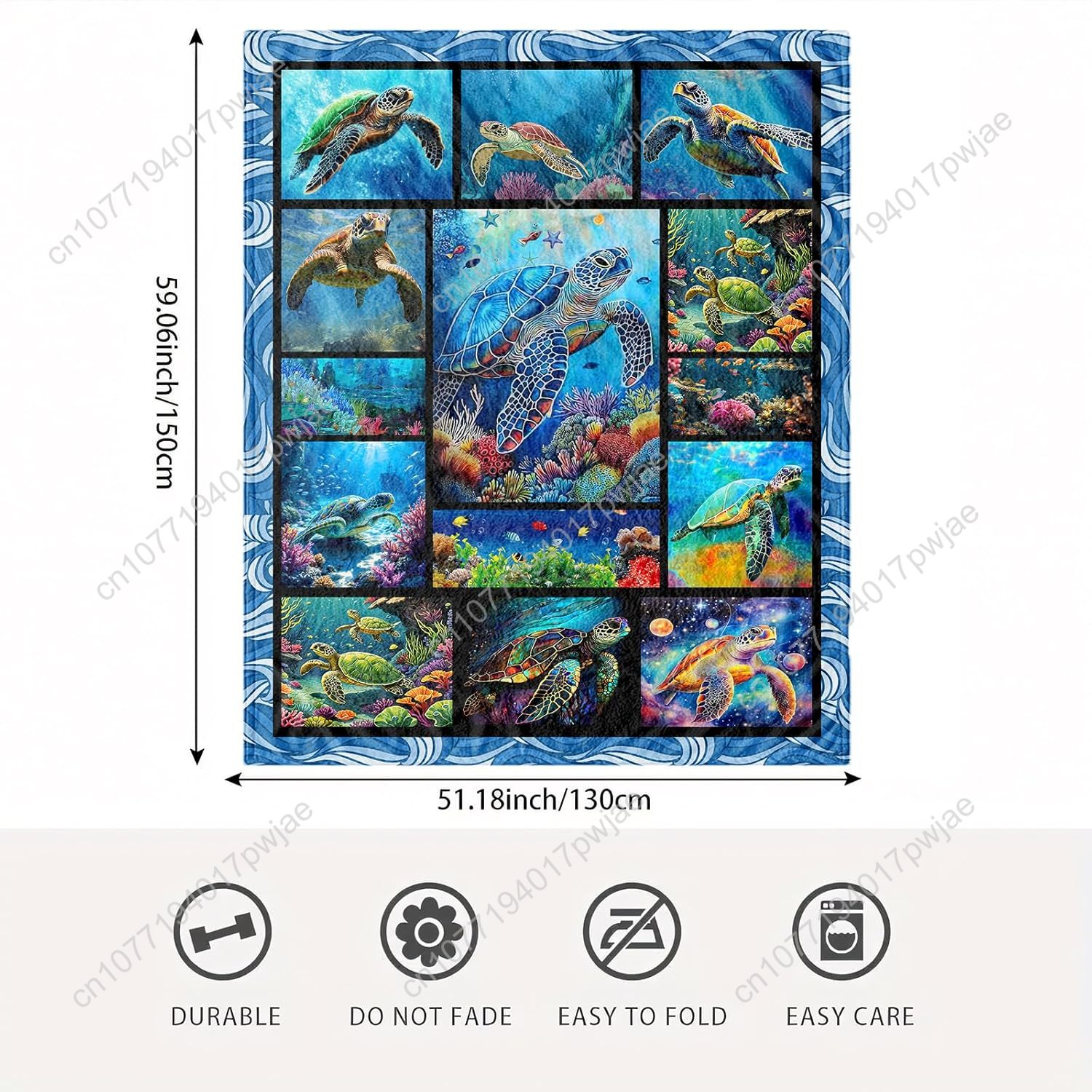 Sea Turtle Flannel Throw Blank - Home Textiles Throw review and price
