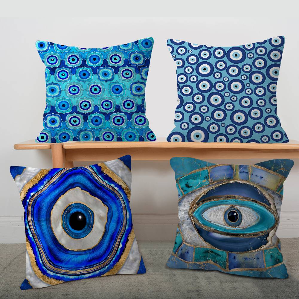 Turkey Blue Heart Evil Eye Cus - Home Textiles Turkey review and price