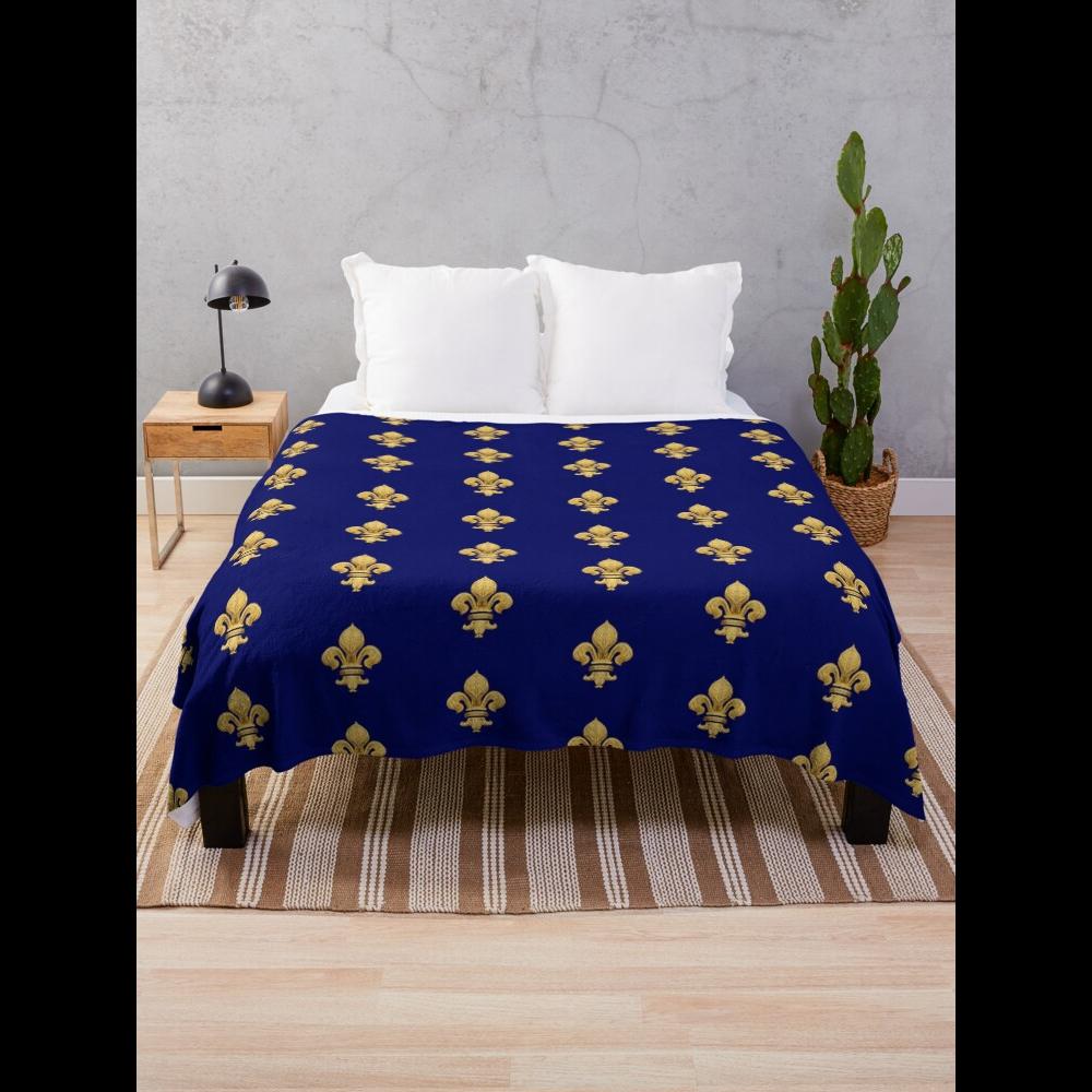 Royal Fleur de Lys Blue Throw  - Home Textiles Throw review and price