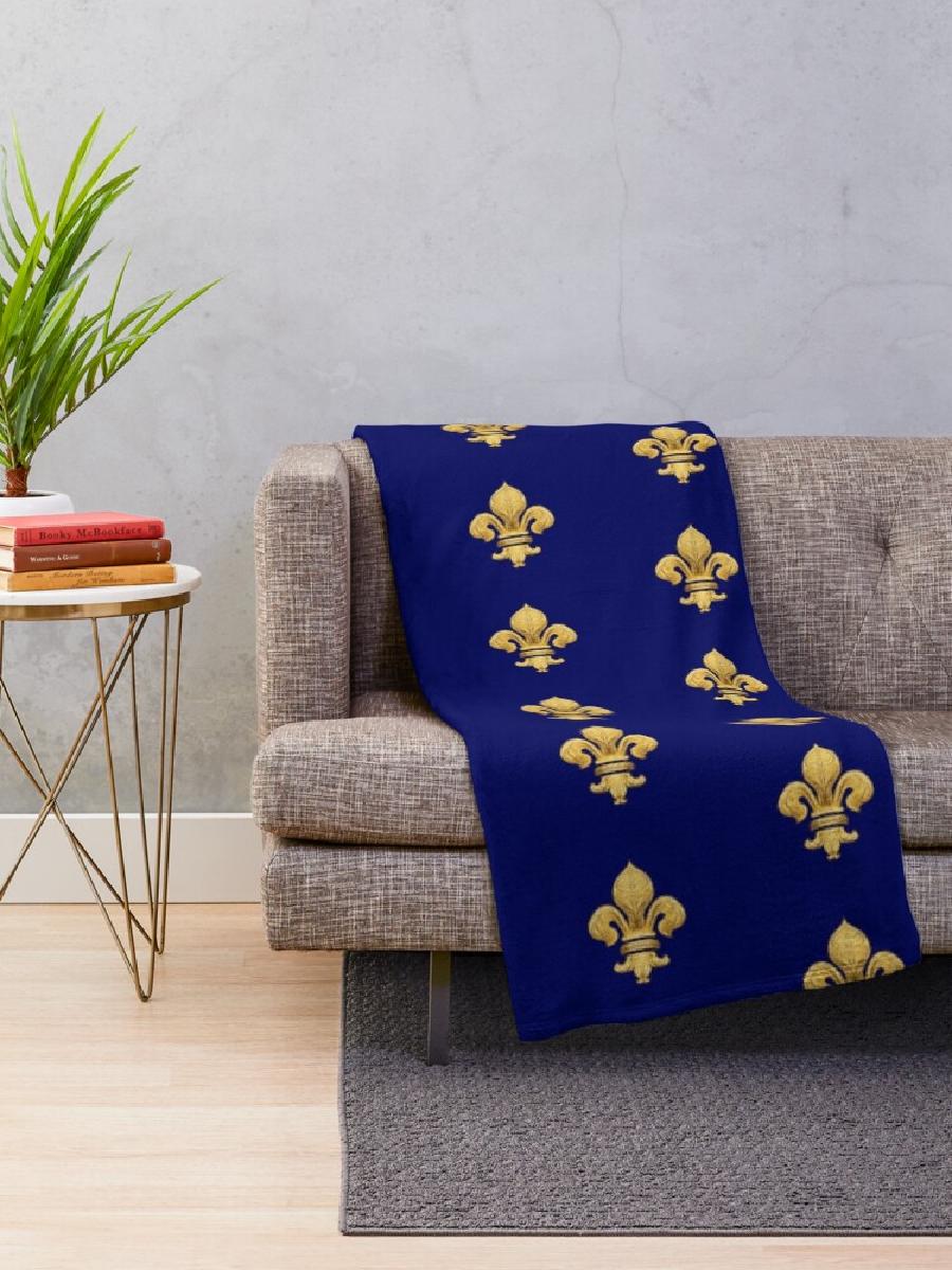 Royal Fleur de Lys Blue Throw  - Home Textiles Throw review and price