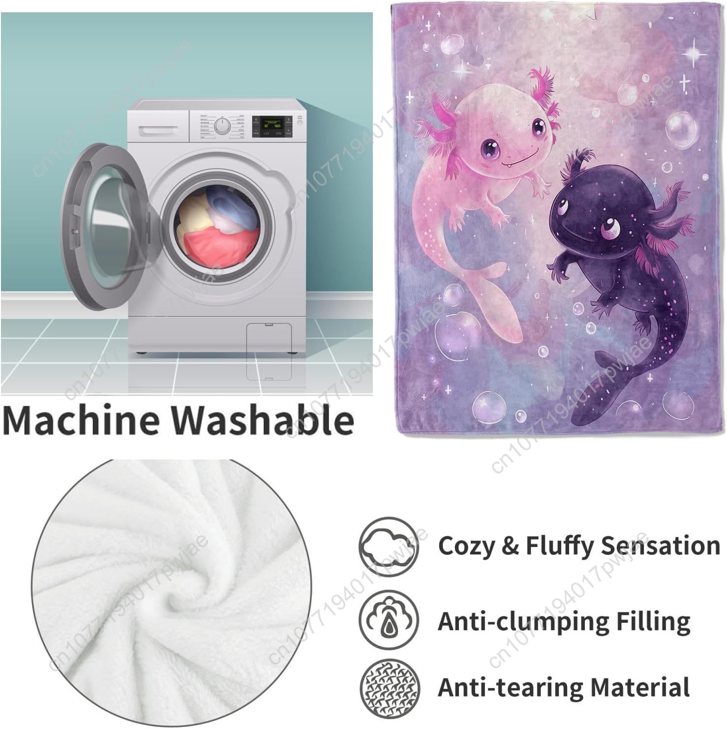 Axolotl Blanket Cute Axolotls  - Home Textiles & Decorations review and price