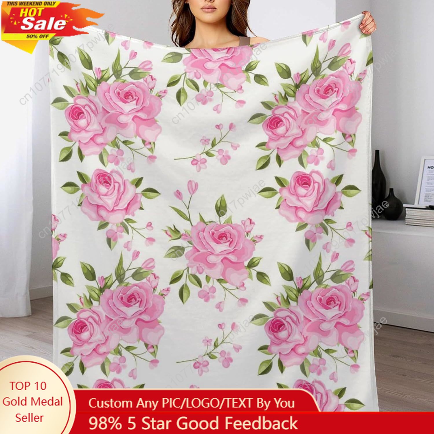 Pink Flower Throw Blanket Flor - Home Textiles & Decorations review and price