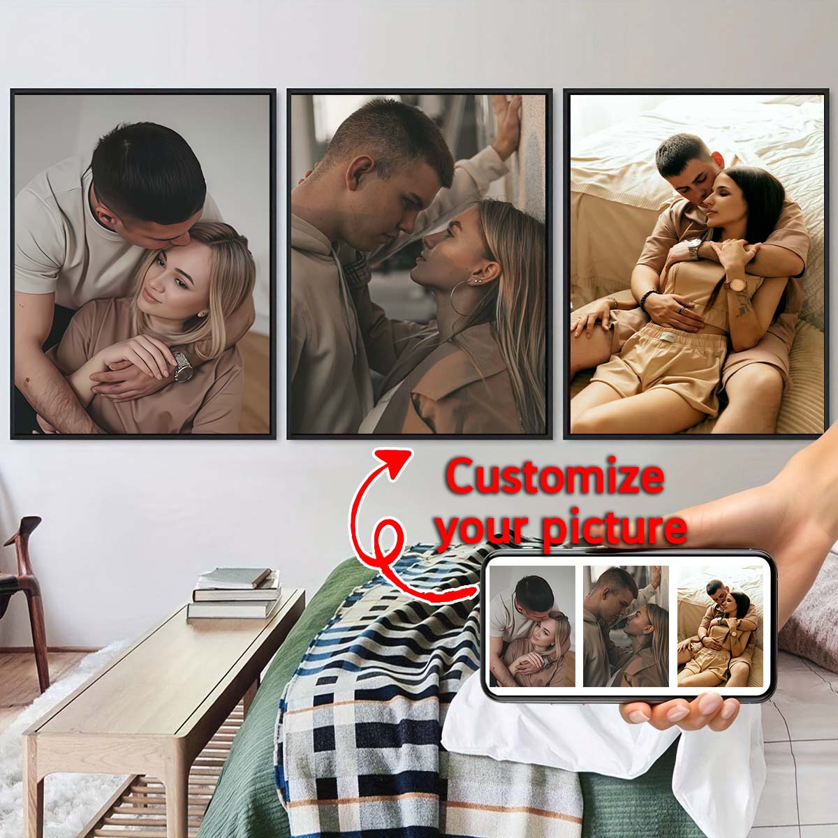 Triptych - 2D custom photo woo - Home Textiles Photos review and price