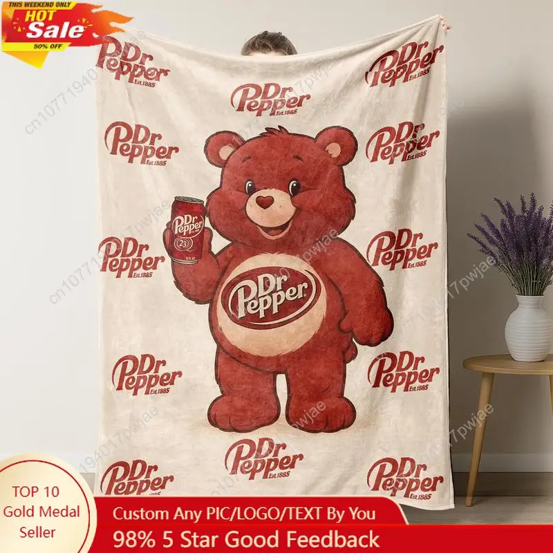 Dr Pepper Bear Flannel Throw B - Home Textiles Throw review and price