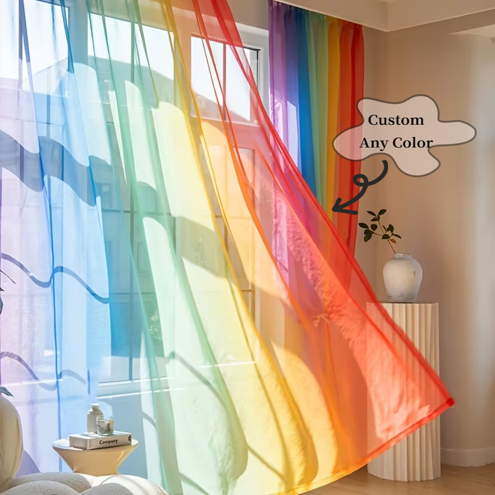 Custom 2D Flat 2pcs Sheer Curt - Home Textiles & Decorations review and price