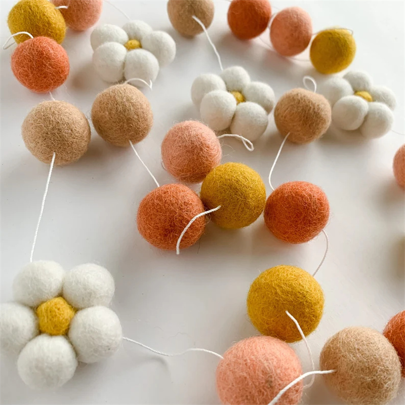 Ins Wool Felt Balls Daisy Flow - Home Textiles Photos review and price