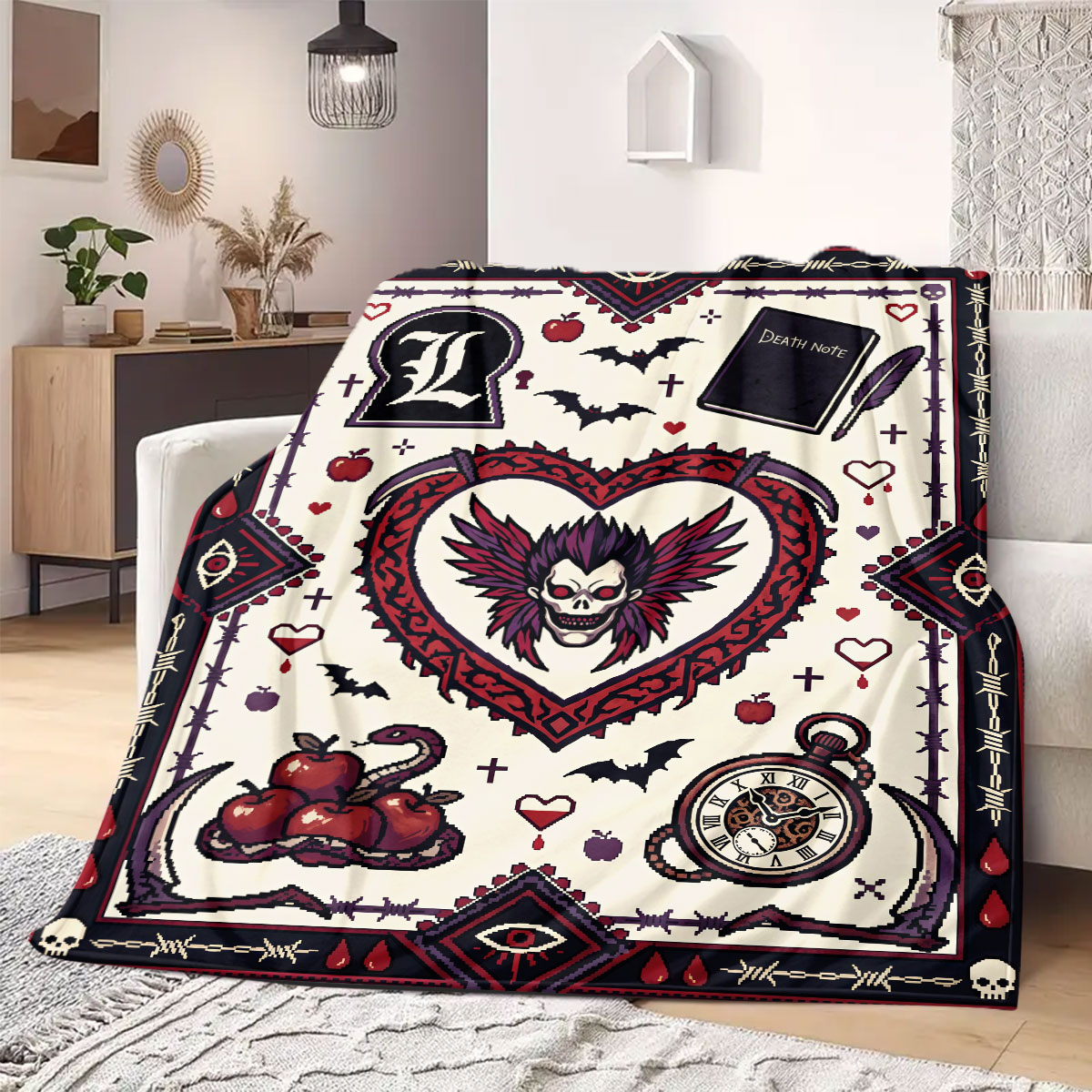 Death Note Radiant Print Flann - Home Textiles Notes review and price