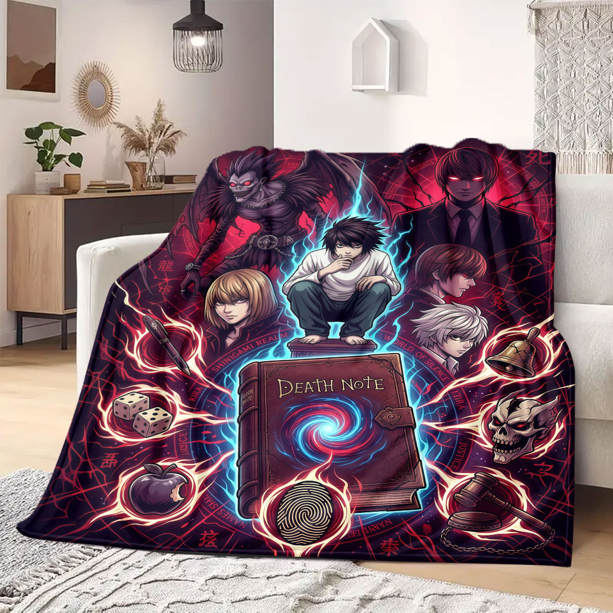 Death Note Radiant Print Flann - Home Textiles Notes review and price