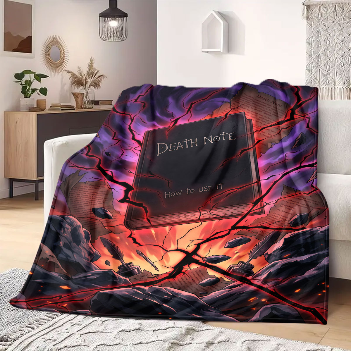 Death Note Radiant Print Flann - Home Textiles Notes review and price