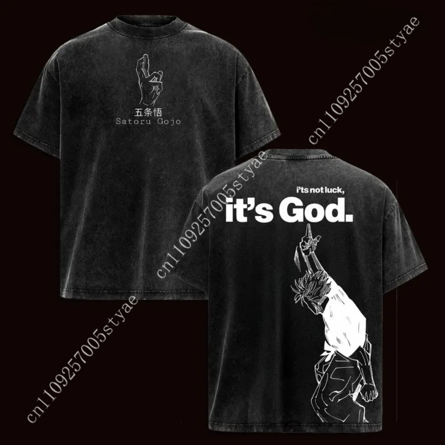 Anime  Gojo Satoru Graphic Tee - Quilt Cotton Summer review and price