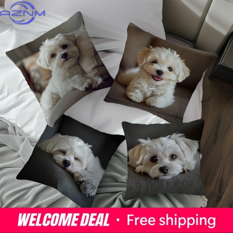 Maltese Dog Photo Print Cushio - Home Textiles Photos review and price