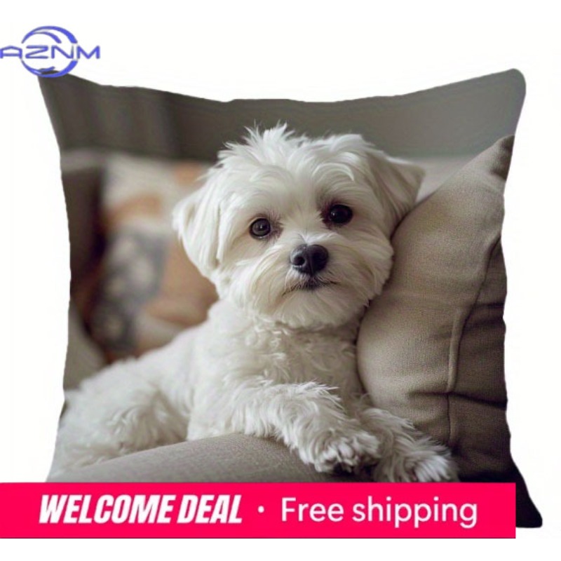 Maltese Dog Photo Print Cushio - Home Textiles Photos review and price