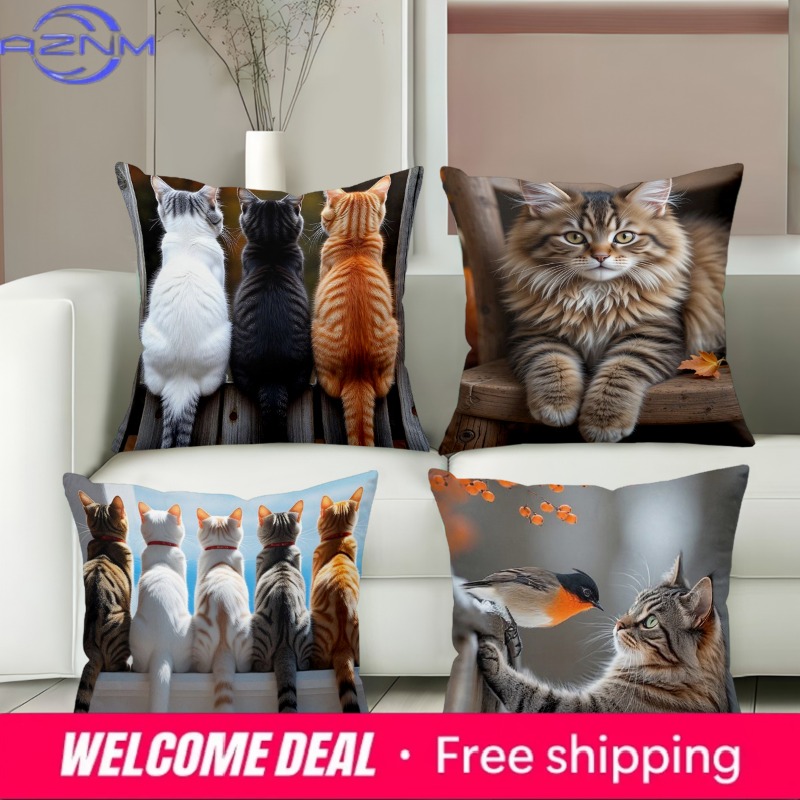 Cute Cat Pillows With Differen - Home Textiles Images review and price