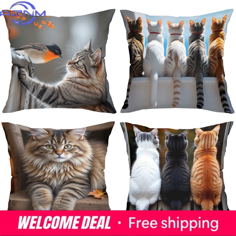 Cute Cat Pillows With Differen - Home Textiles Images review and price