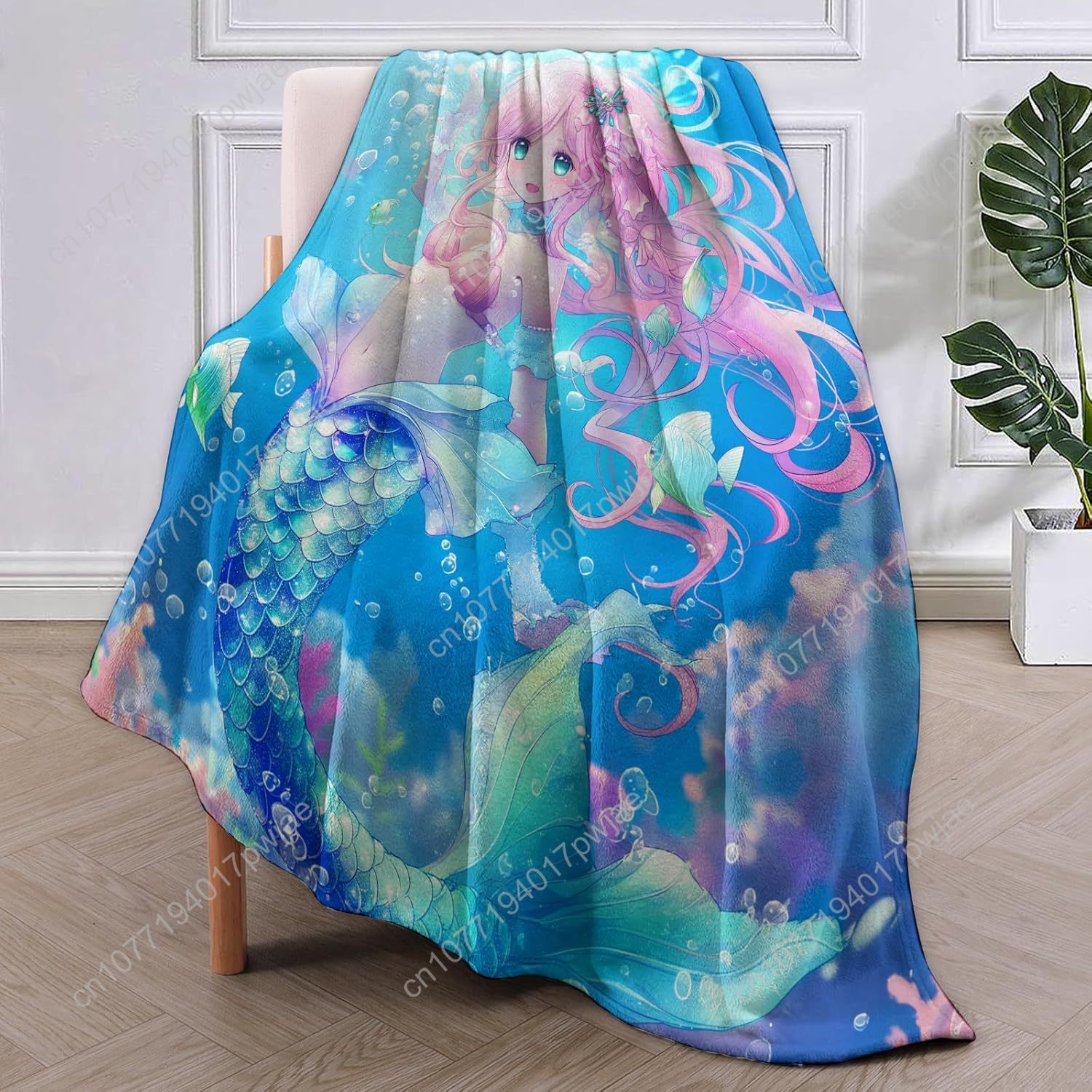 Cute Mermaid Blanket Cartoon F - Home Textiles & Decorations review and price