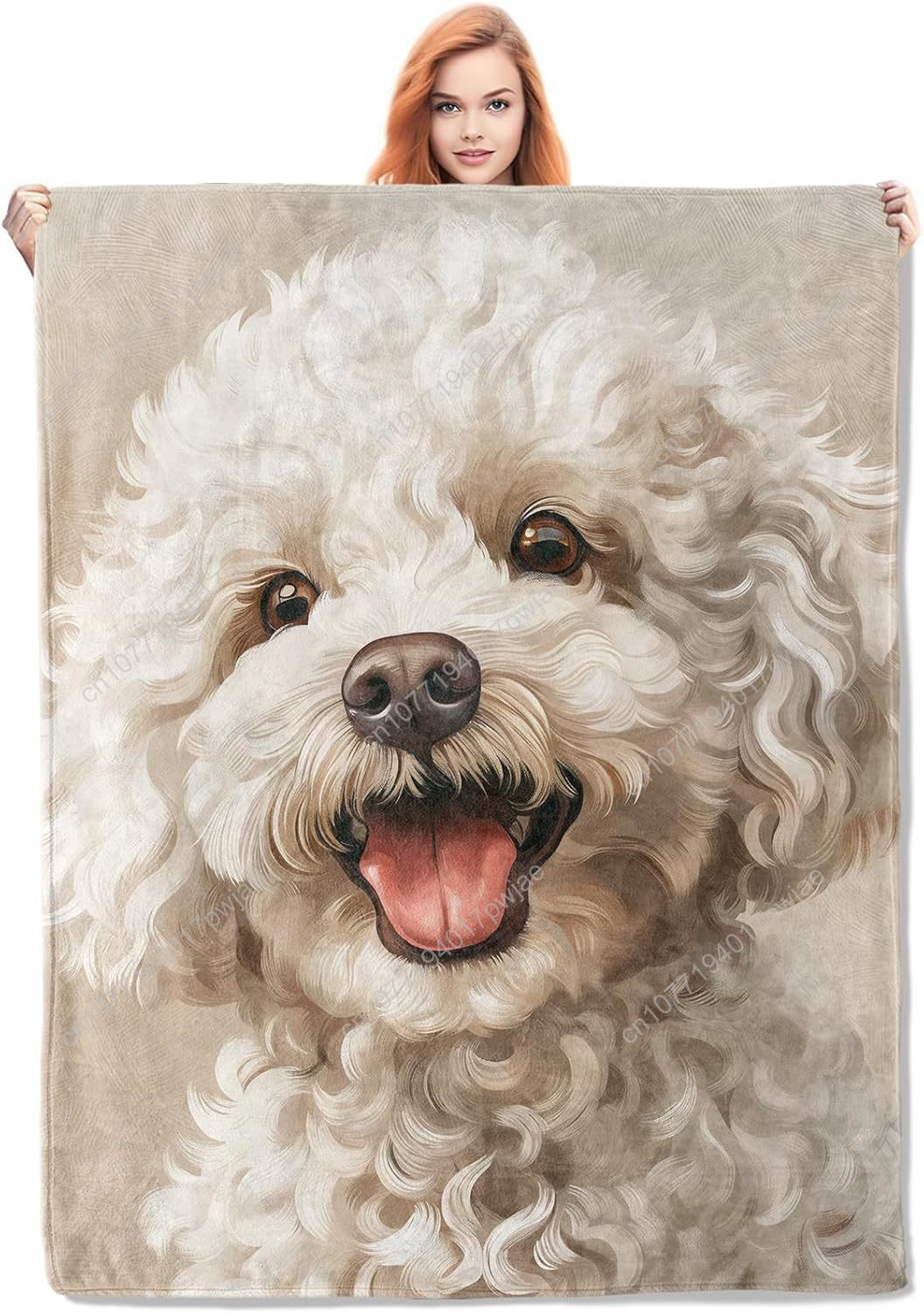 Joyful Poodle Portrait Blanket - Home Textiles Designer review and price