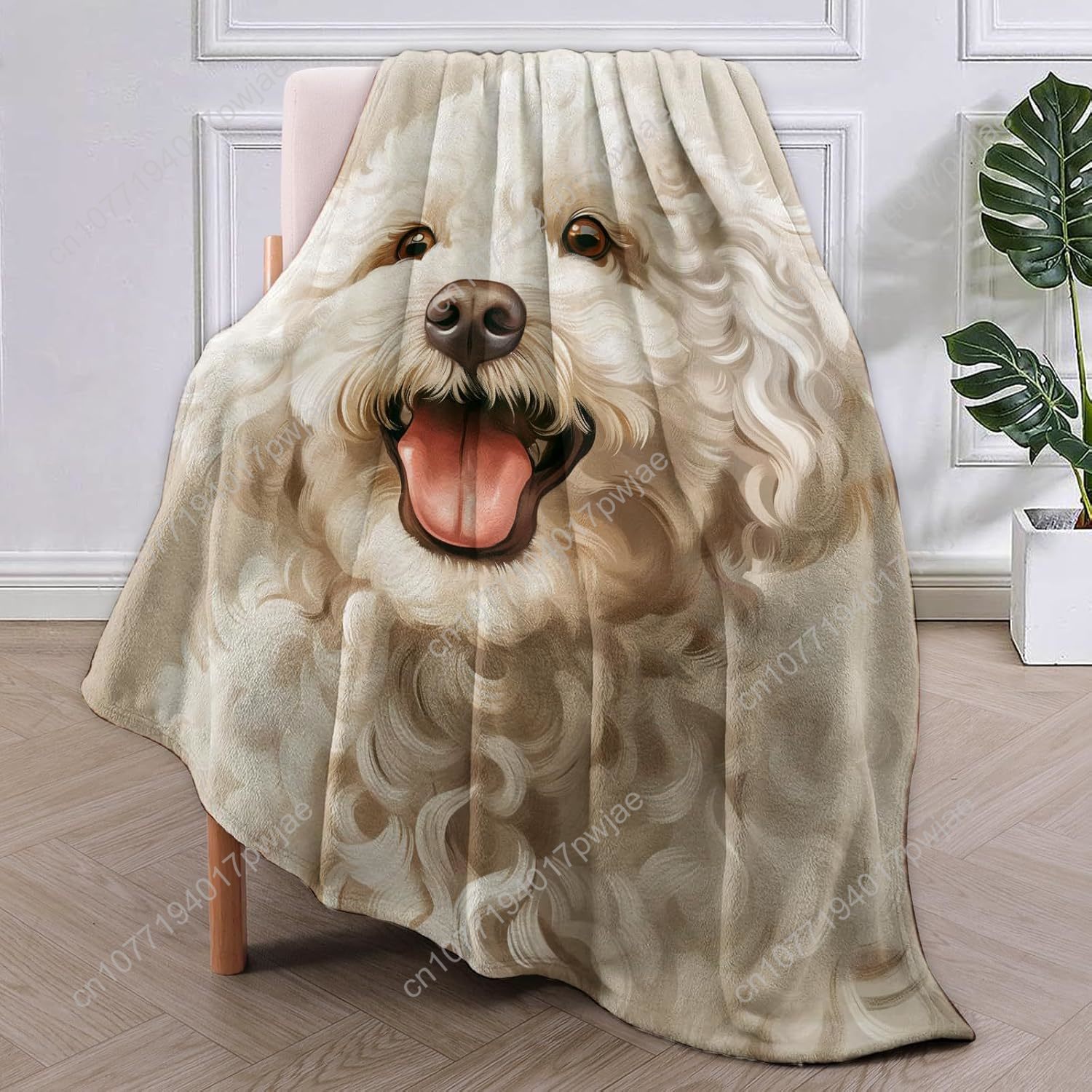 Joyful Poodle Portrait Blanket - Home Textiles Designer review and price