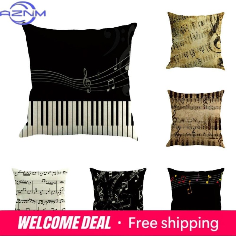Square Musical Note Printed Cu - Home Textiles Notes review and price