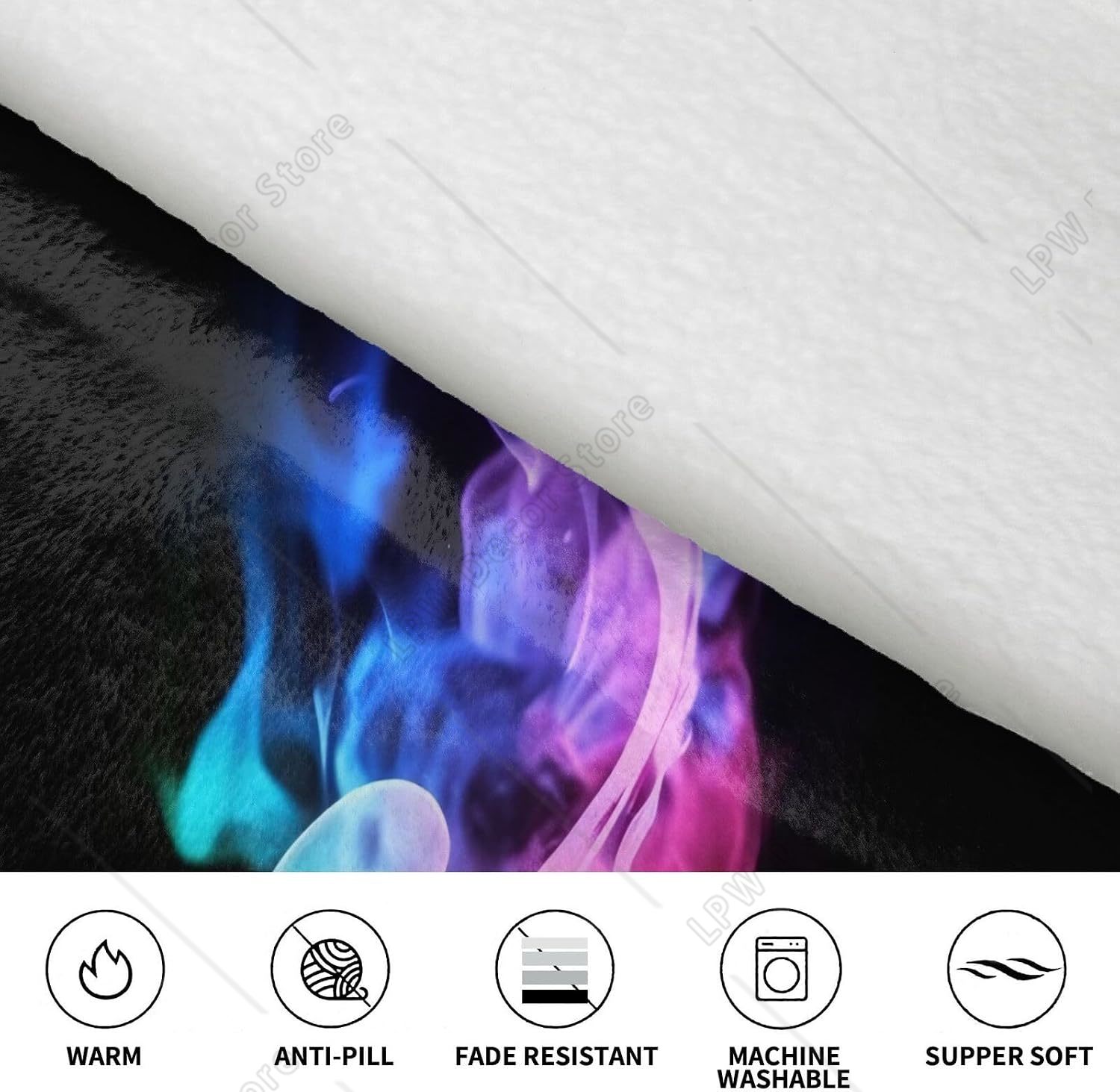 Colorful Music Notes Print Bla - Home Textiles Notes review and price